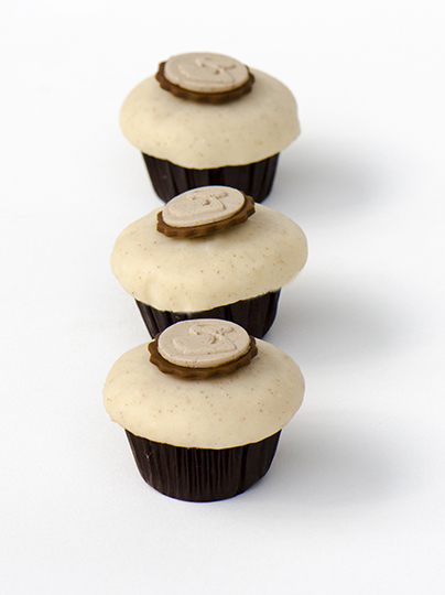 We bake our cupcakes fresh daily. (Shown: Cinnamon cupcakes.)