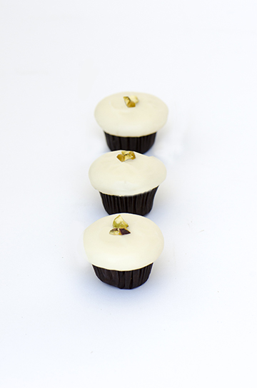 We bake our cupcakes fresh daily. (Shown: Pistachio cupcakes.)